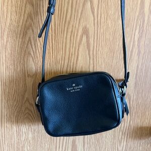 kate spade Black Pebbled Leather Crossbody Camera Bag